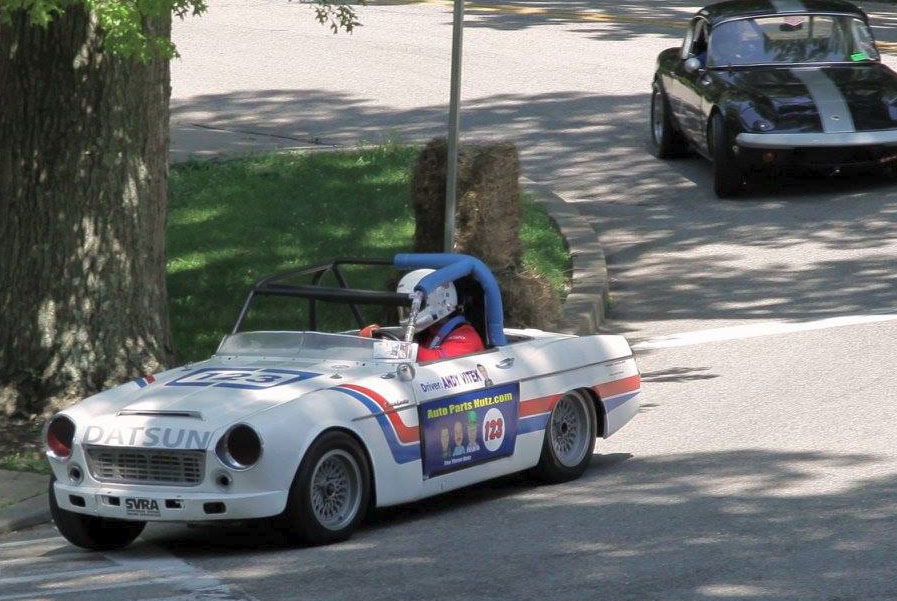 Andy Driving The Auto Parts Nutz Datsun