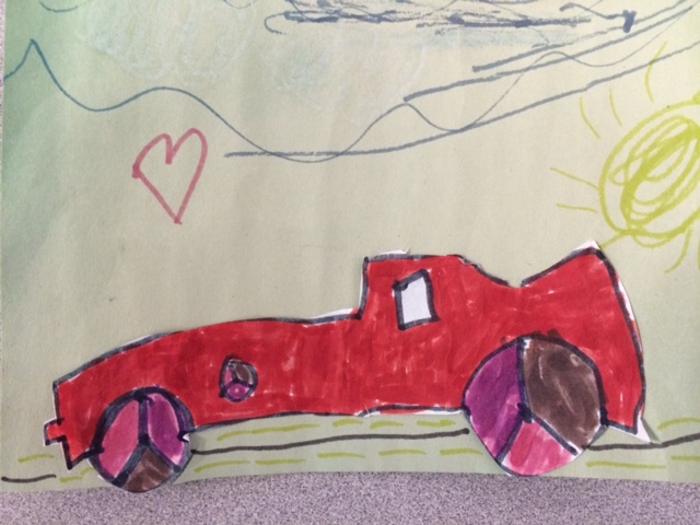 Old red Collage by Lila Davis...my 7 year old grand daughter